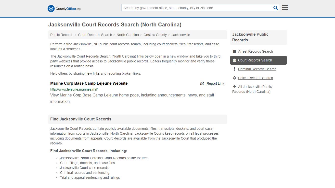 Court Records Search - Jacksonville, NC (Adoptions, Criminal, Child ...