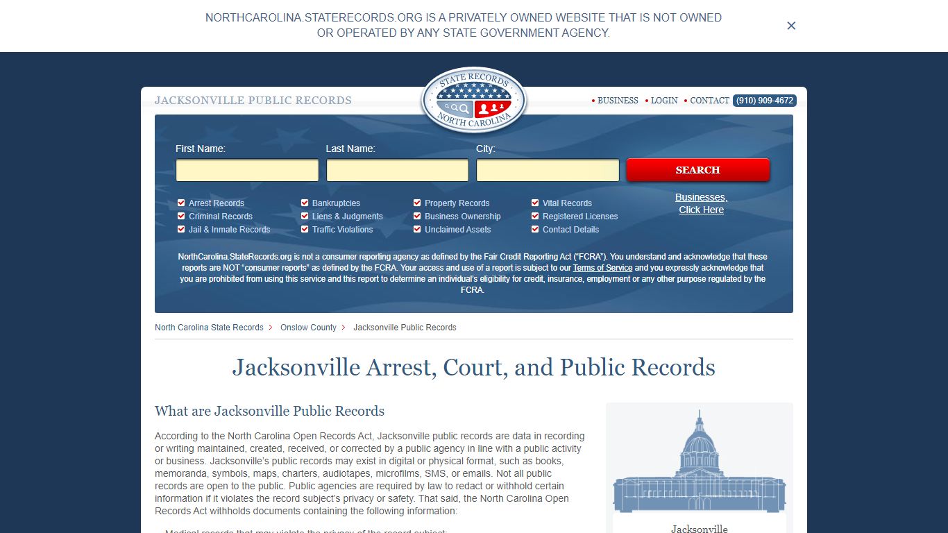 Jacksonville Arrest, Court, and Public Records